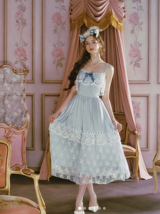 Lacemade Dresses & Skirts - NWT Lacemade Ice Jade Flower Dress & Corset Set CottageCore Fairy-core Large